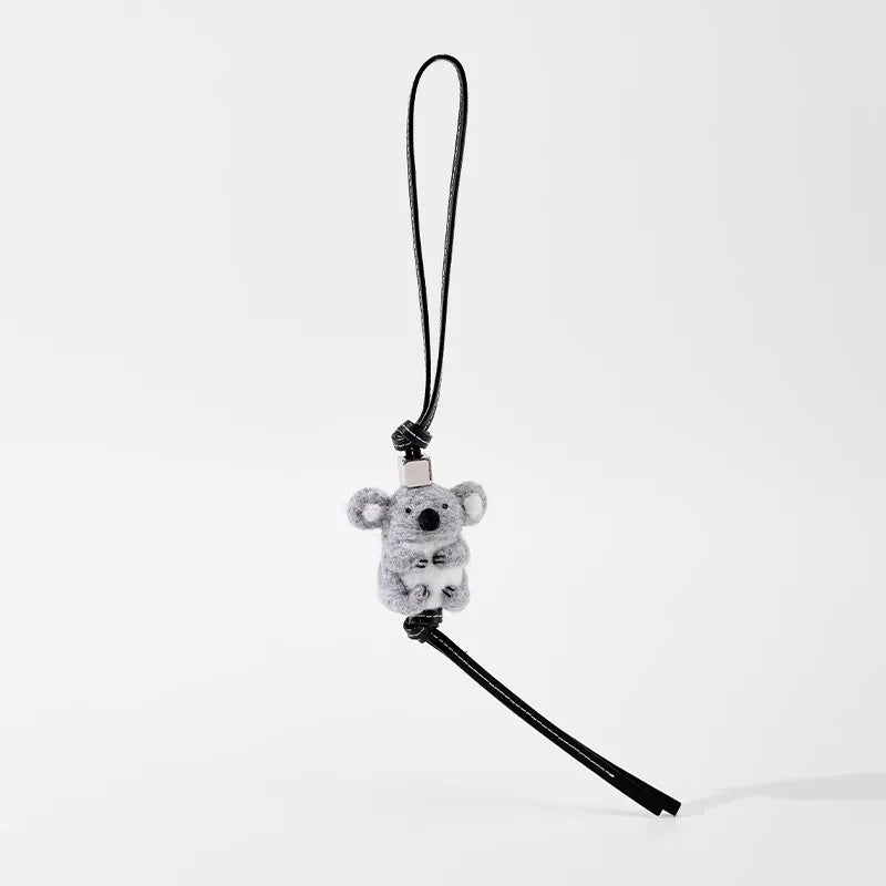 Handmade Wool Felt Animal Bag Charms With Keychain Pendants
