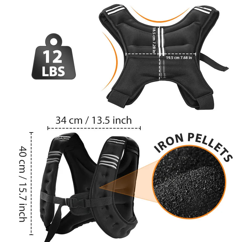 Weight Vest With Reflective Stripe For Cardio And Strength Training