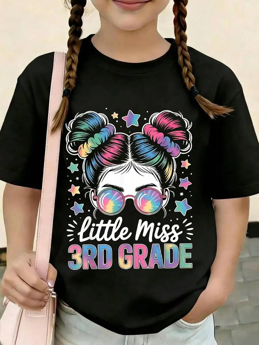 Little Miss Third Grade First Day Of School Cotton Tee