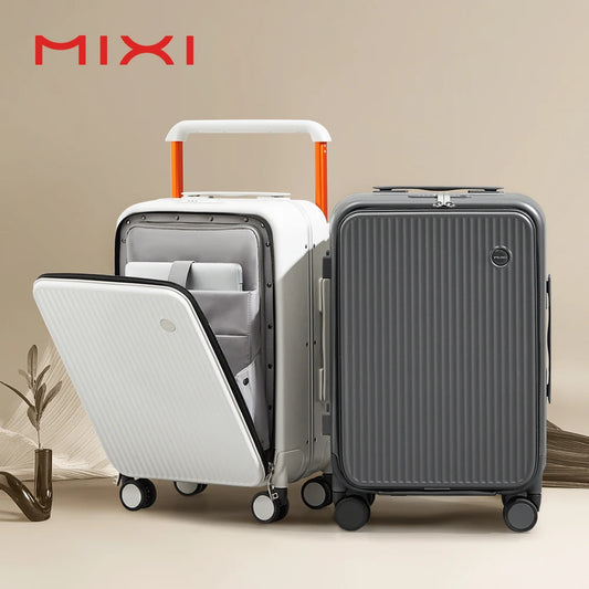 Mixi Front Laptop Pocket Carry On Luggage With Wide Handle