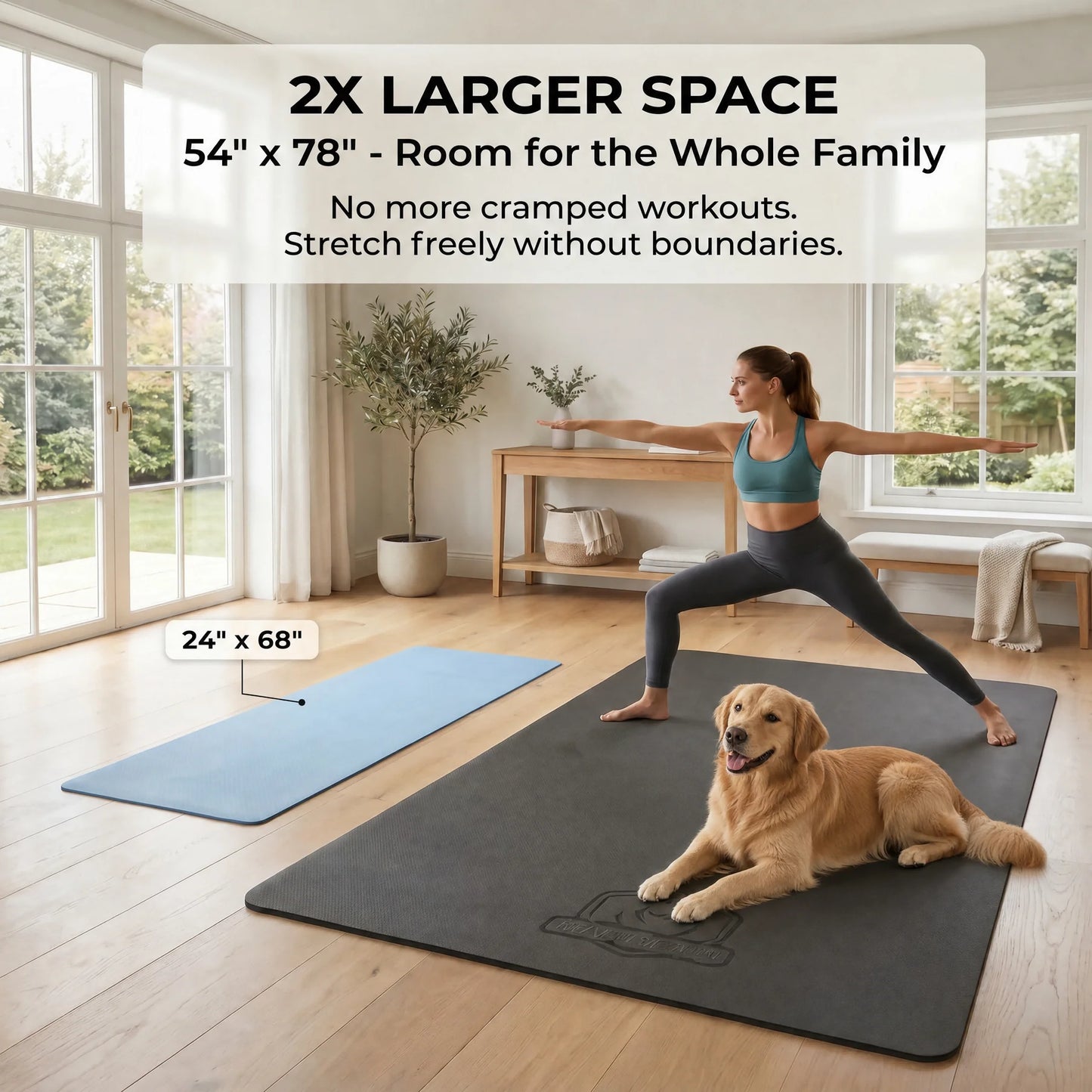 HAPBEAR TPE Yoga Mat Non Slip For Home Gym Workout