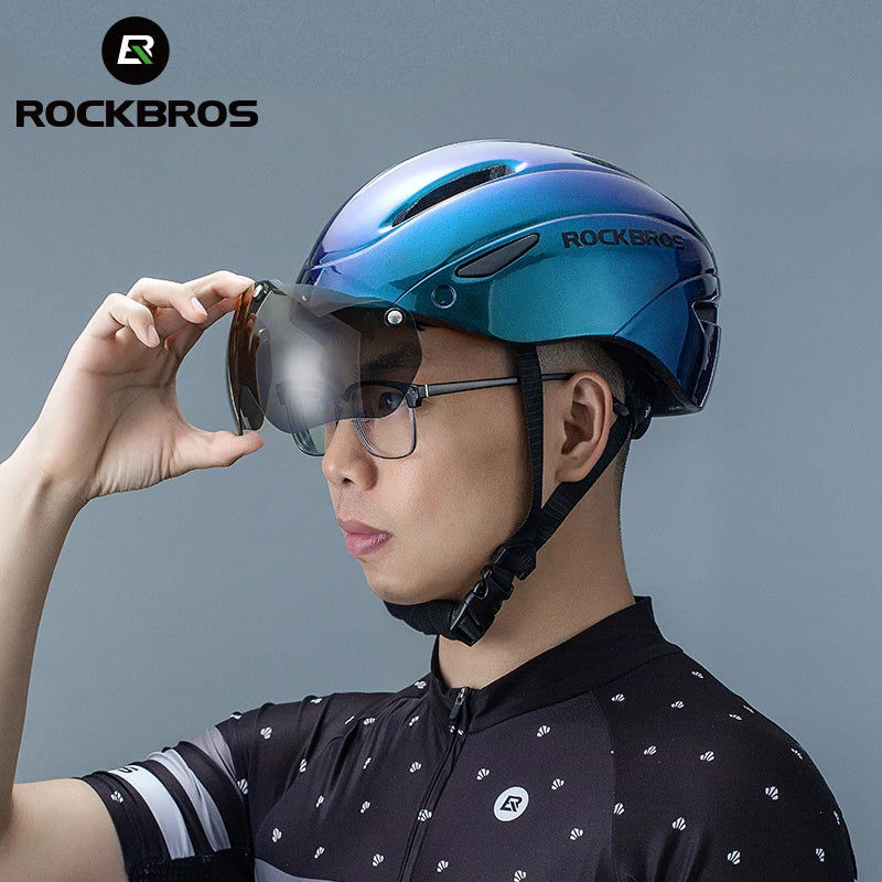 ROCKBROS Aero Cycling Helmet With Goggles For Road And MTB
