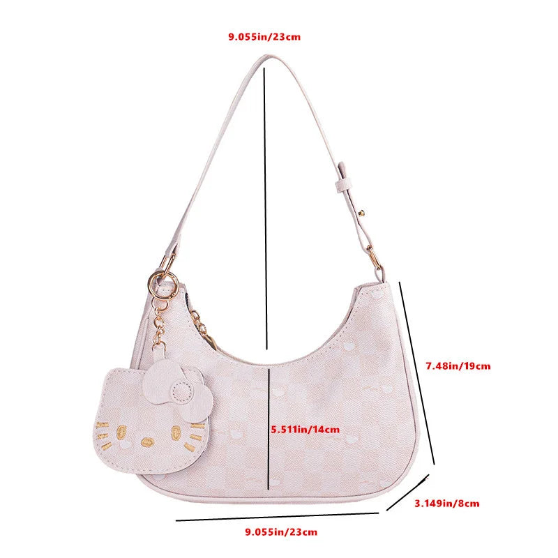 Mesuca Women PU Leather Shoulder Bag With Cartoon Pendant