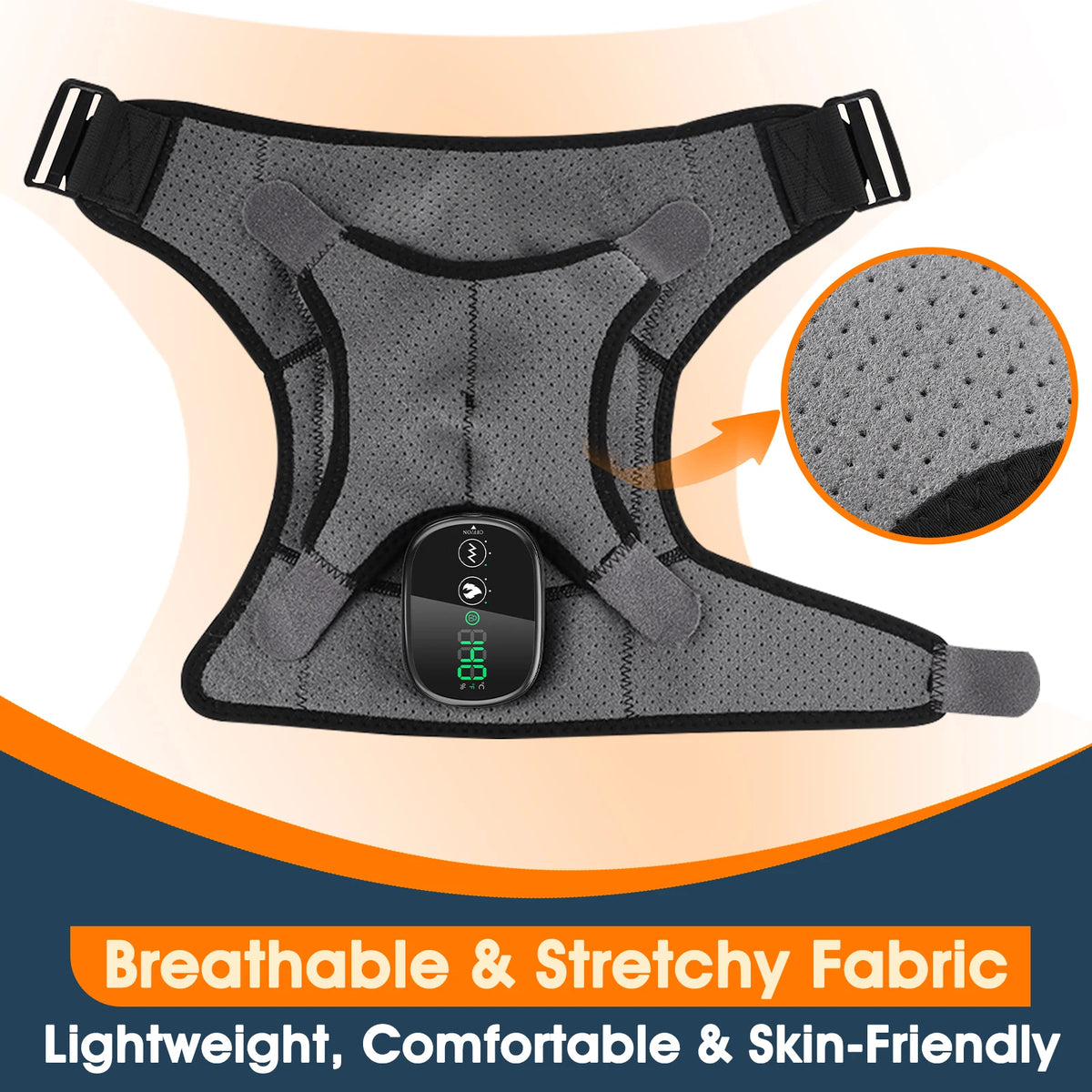 Cordless Electric Heated Shoulder Massager Vibration Support Belt