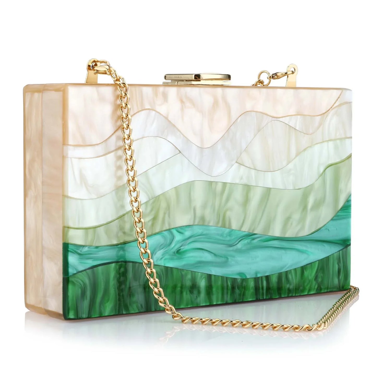 Acrylic Chain Box Clutch For Women Evening Party Purse