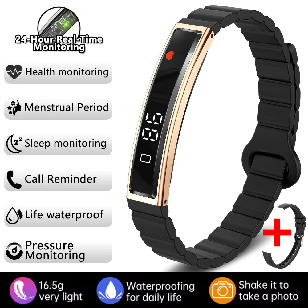 Waterproof Smart Band With Heart Rate Blood Oxygen Monitor