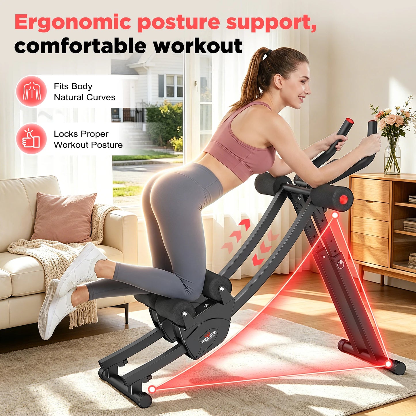 Relife Sports Dual Track Ab Machine for Home Fitness