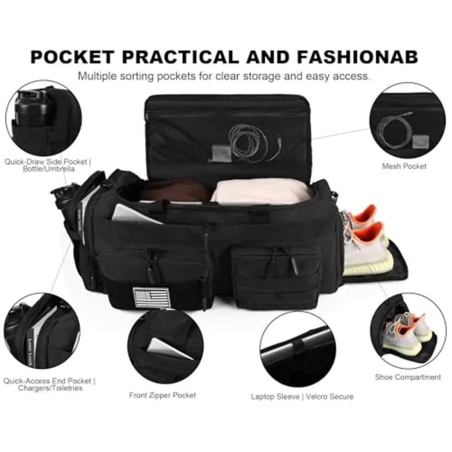 Tactical Duffle Bag Three In One Gym Backpack MOLLE