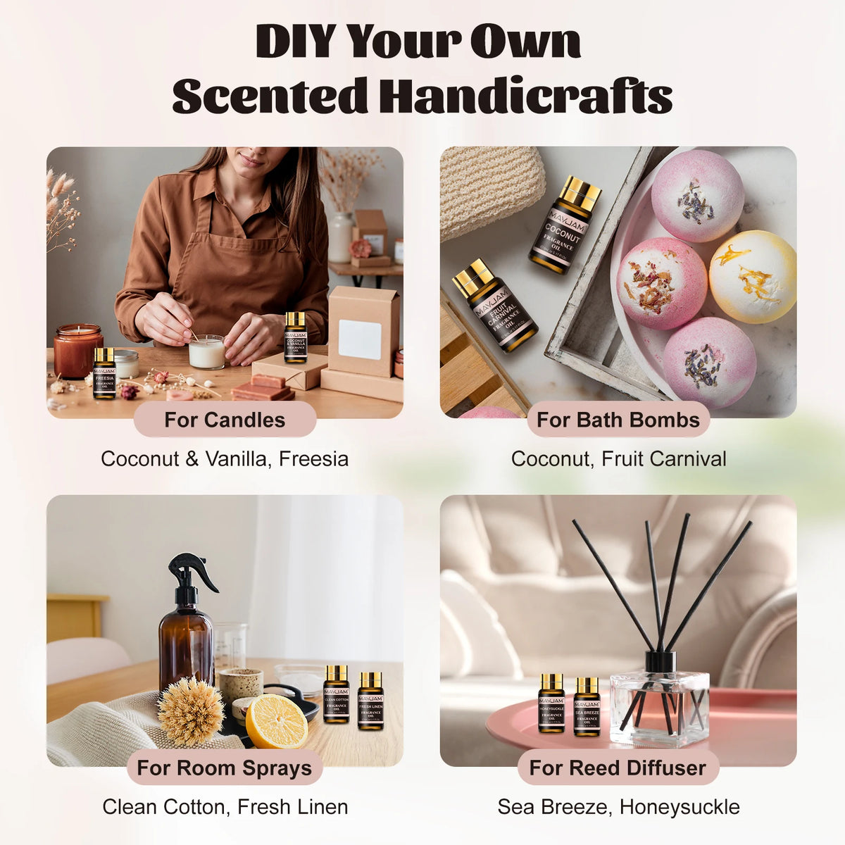 MAYJAM Fragrance Oils Set For Diffusers Candles And Soap Making