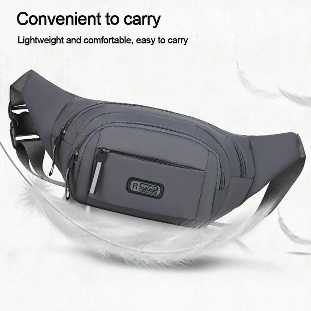 Mens Nylon Anti Theft Waist Bag Large Capacity Chest Bag