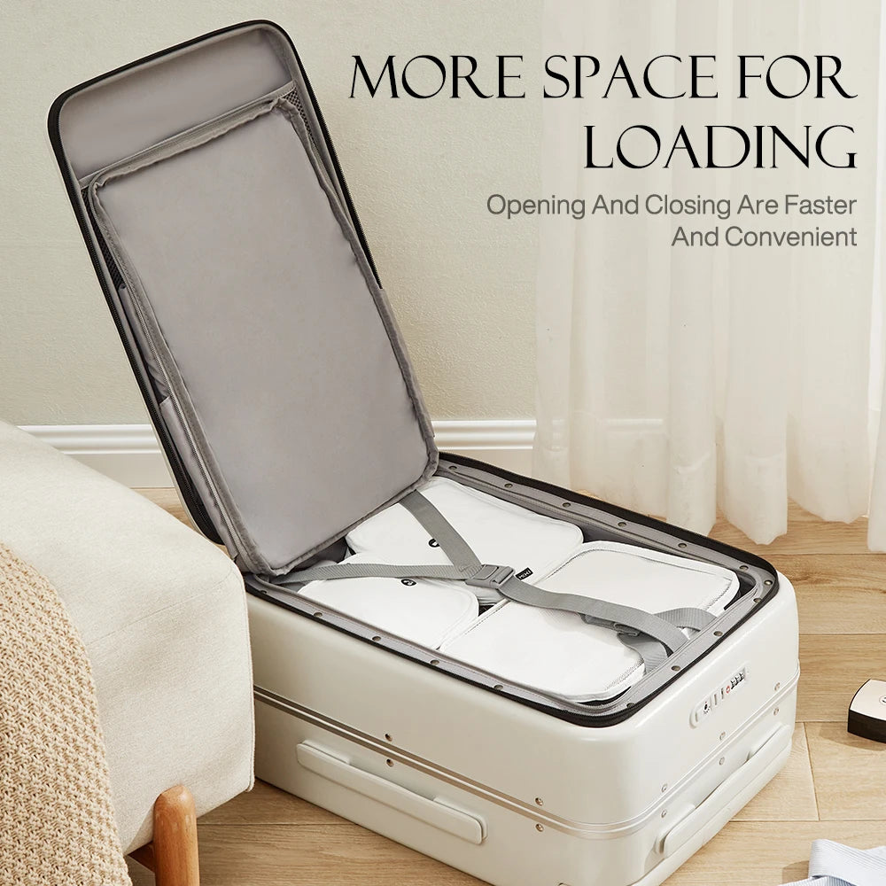 Mixi Front Laptop Pocket Carry On Luggage With Wide Handle