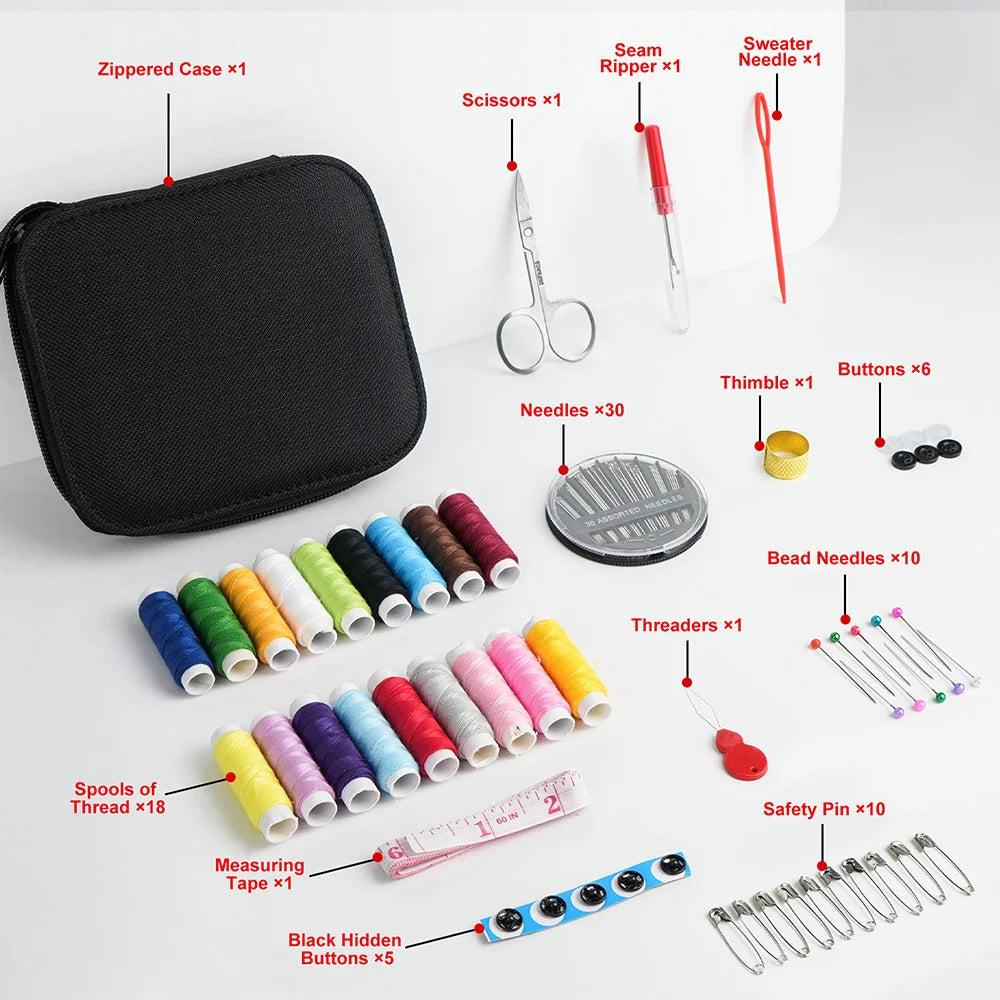Portable Mini Canvas Sewing Kit For Travel And Emergency Repairs