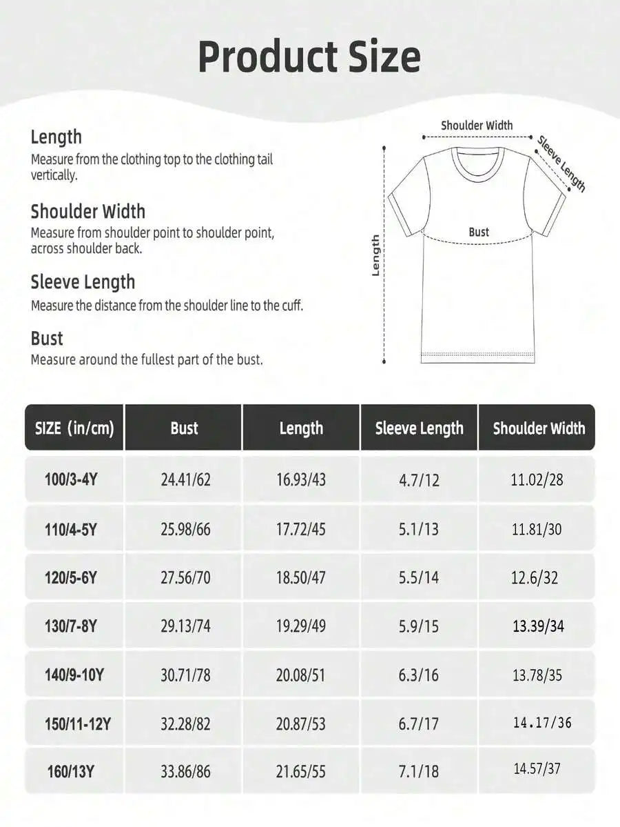 Cotton Graphic T-Shirt For Boys Girls Bow Pattern Design