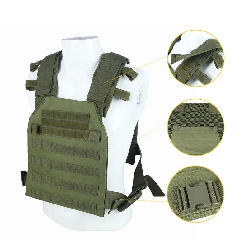 Tactical Plate Carrier Vest Molle System For Airsoft Training