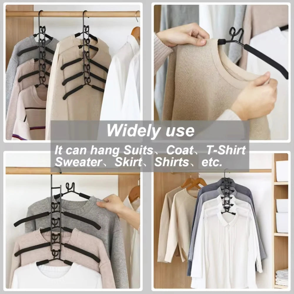 Detachable Multi Layer Clothes Hanger With Anti Slip Sponge Storage