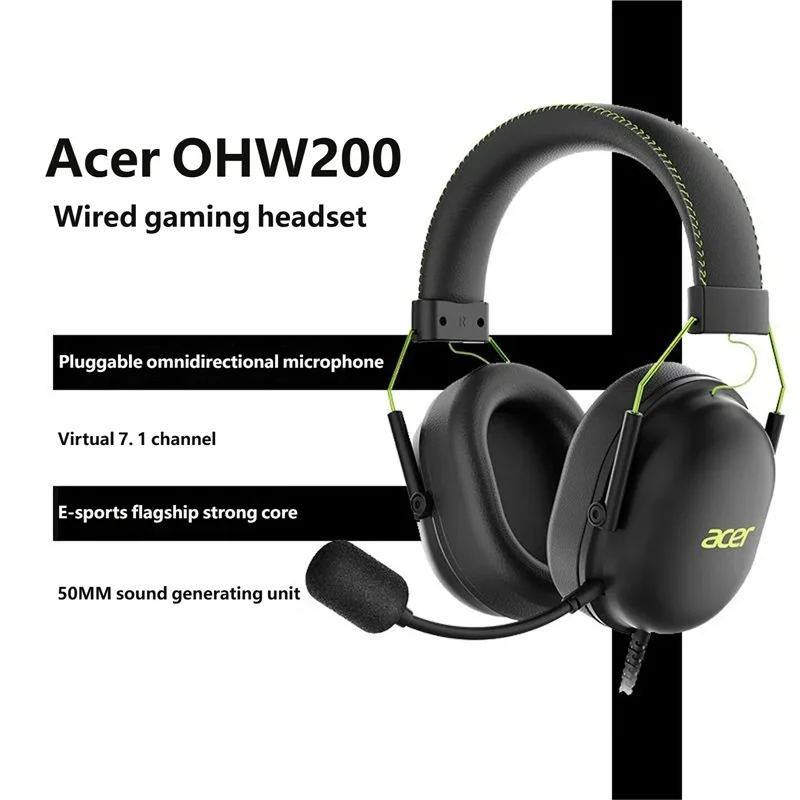 Acer OHW200 Wired Gaming Headset With Noise Cancelling Mic