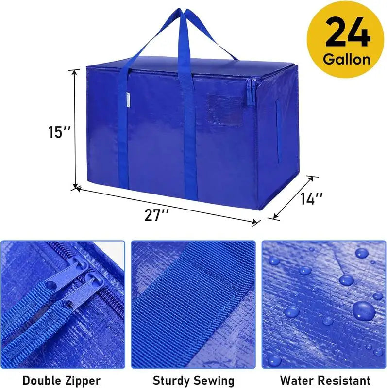 2 Pack Extra Large Moving Bags With Zippers And Handles