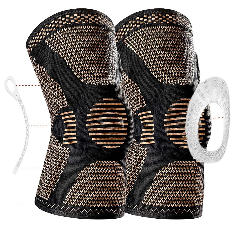 Orthopedic Knee Pad And Brace Adjustable Copper Nylon Patella Protector