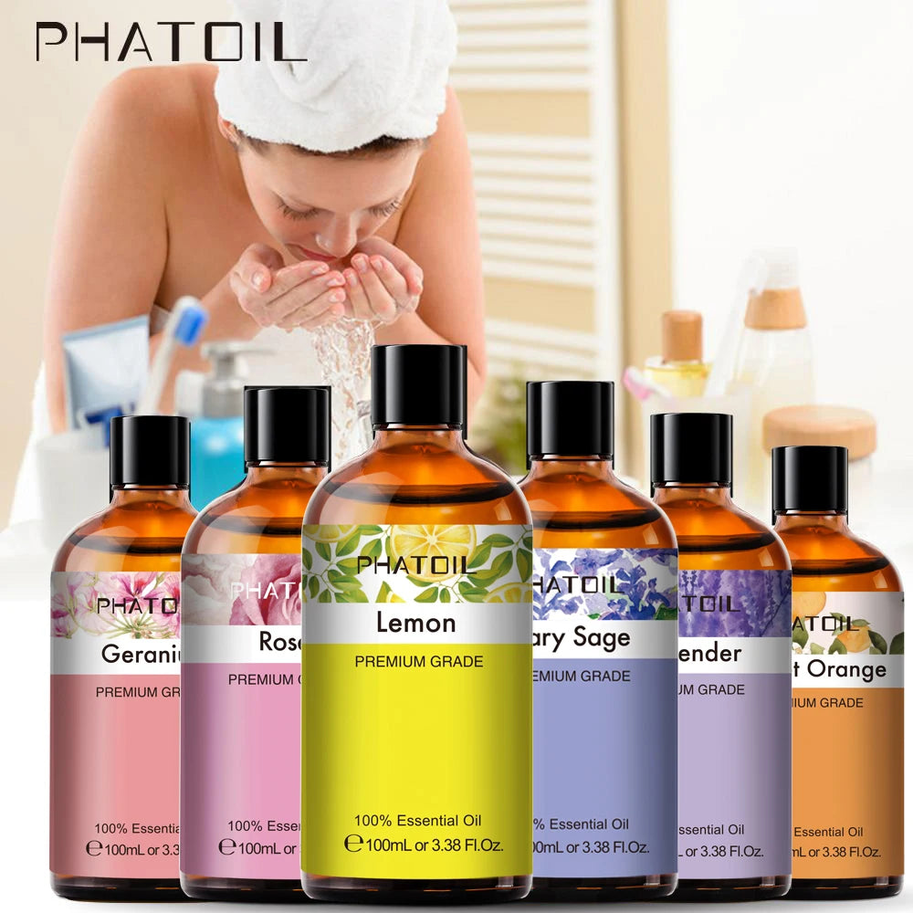 PHATOIL Pure Natural Essential Oils Set Rose Orange Lemon Lavender