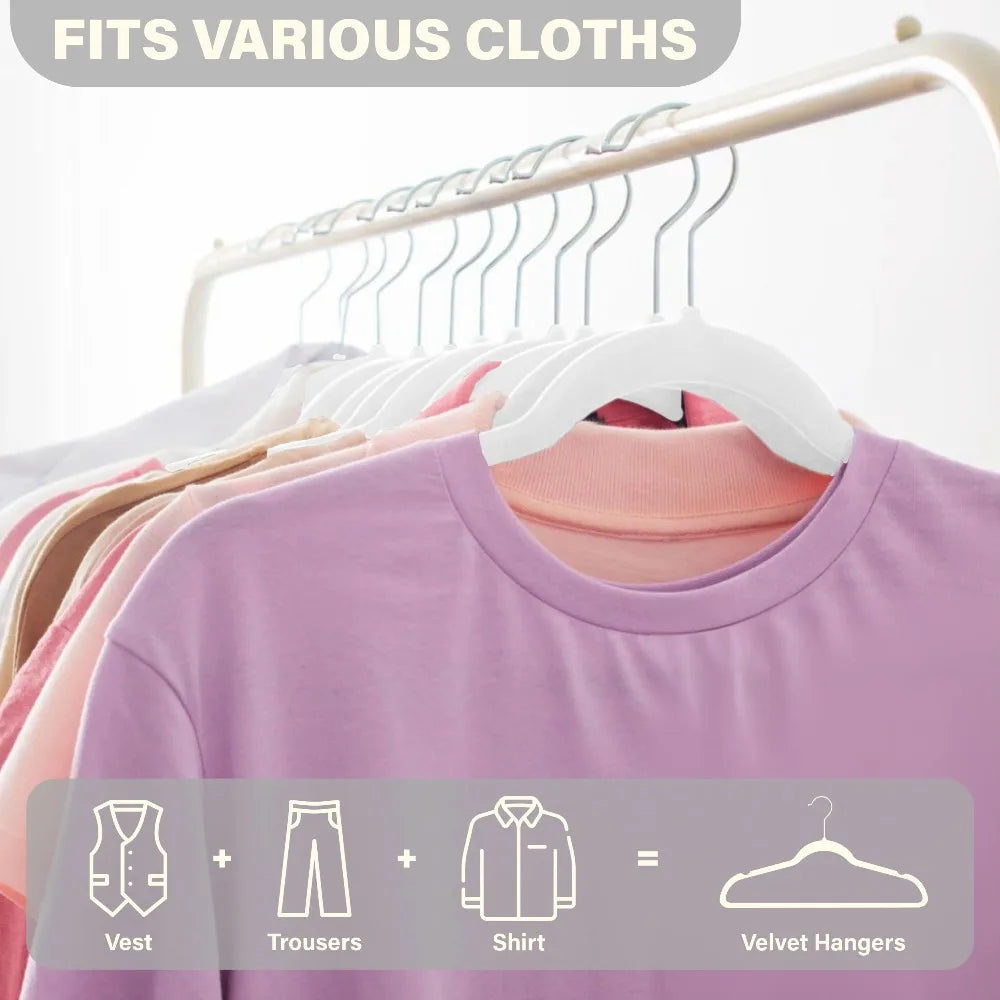 COBASPORT Velvet Hangers 50 Pack Heavy Duty Non Slip With 360 Degree Hook