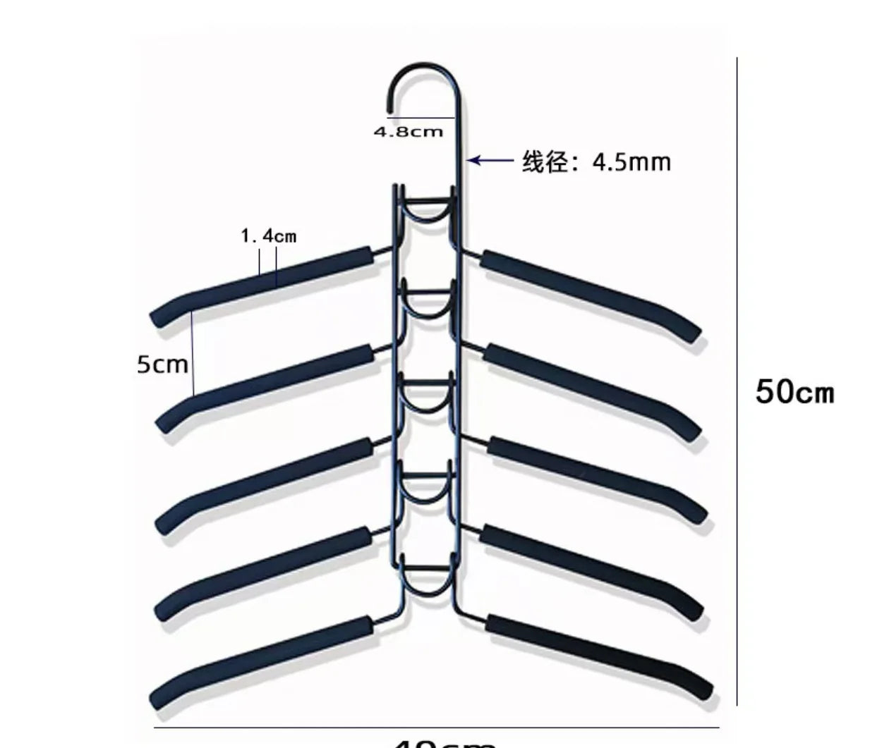Detachable Multi Layer Clothes Hanger With Anti Slip Sponge Storage