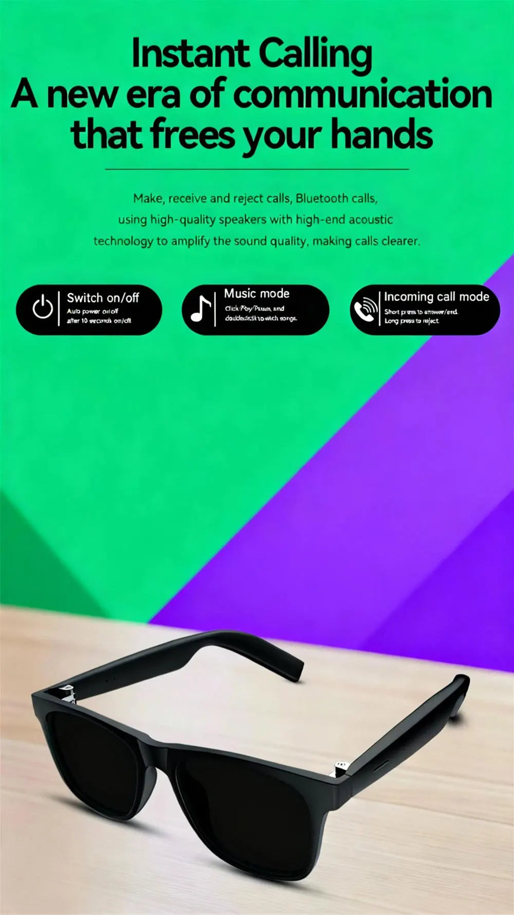 CHOTOG D11 Plus AI Smart Glasses With Video Recorder Bluetooth