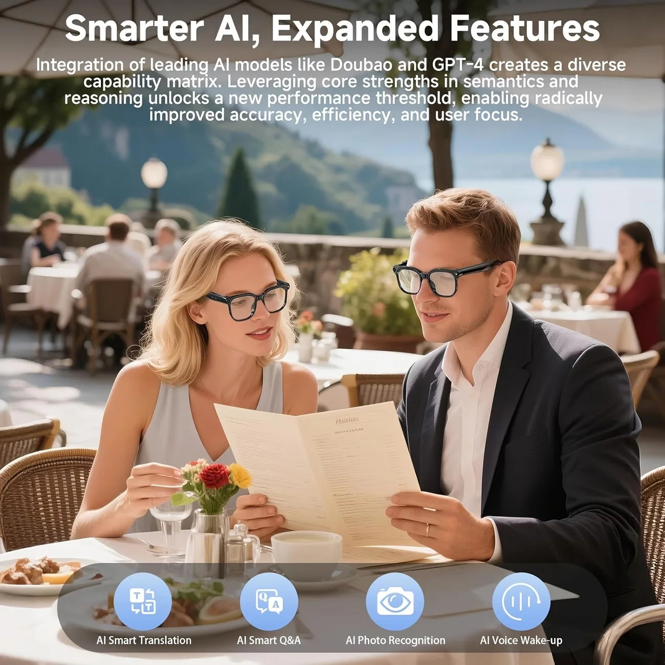 Giinova AI Smart Video Glasses 8MP Camera And 4K Recording