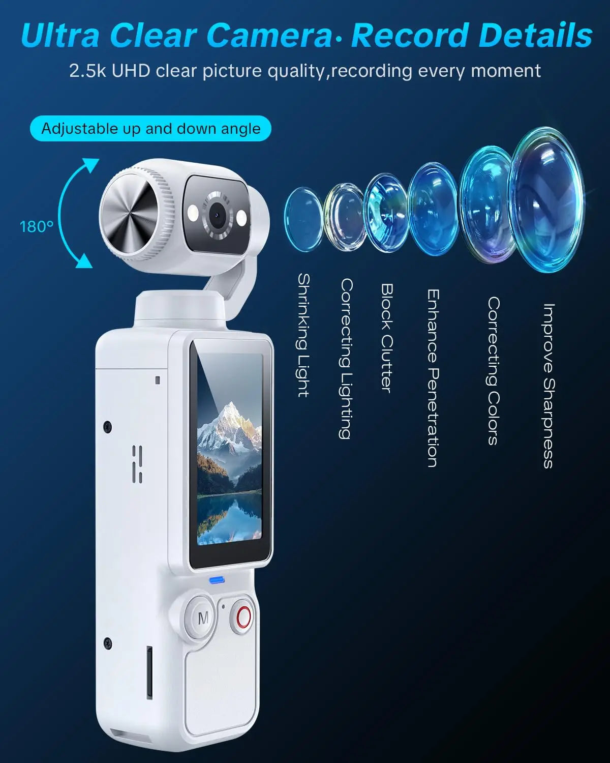 WO Portable 1MP Digital Camera 4K Video And 16X Zoom
