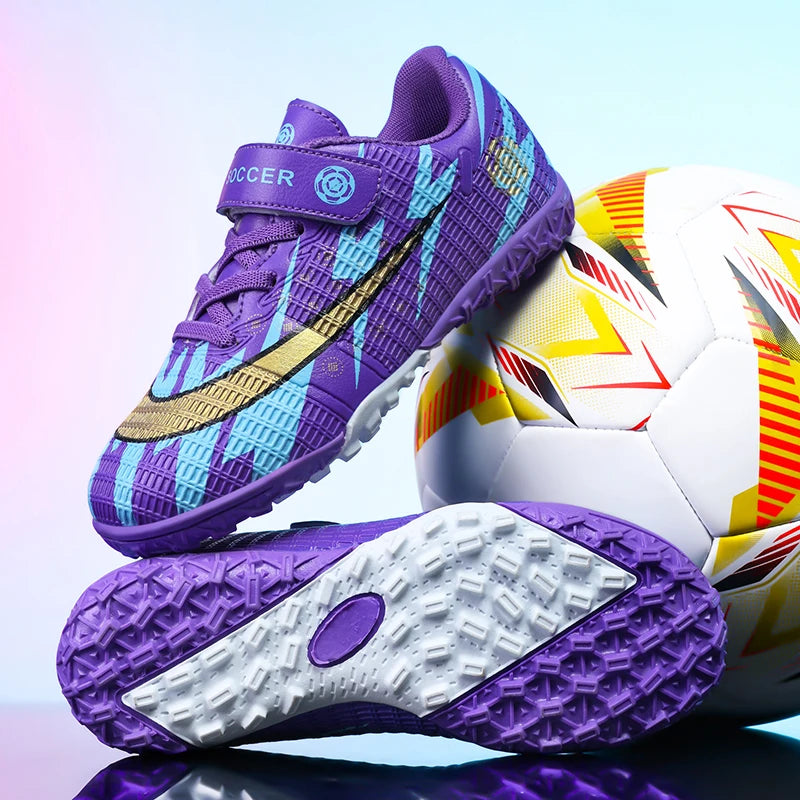 Sxfdneay Youth Soccer Shoes TF Athletic Football Boots
