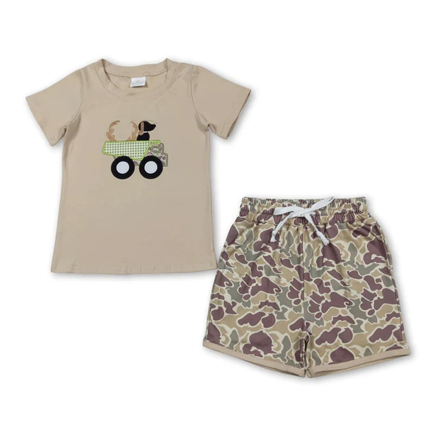 Toddler Boy Summer Set With Printed Tee And Shorts