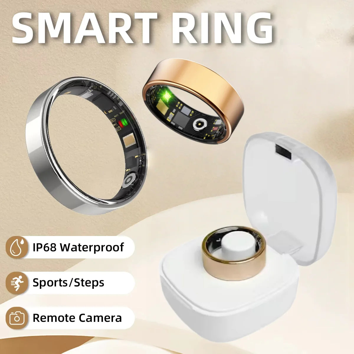 Smart Ring Health Tracker With Heart Rate And Blood Pressure