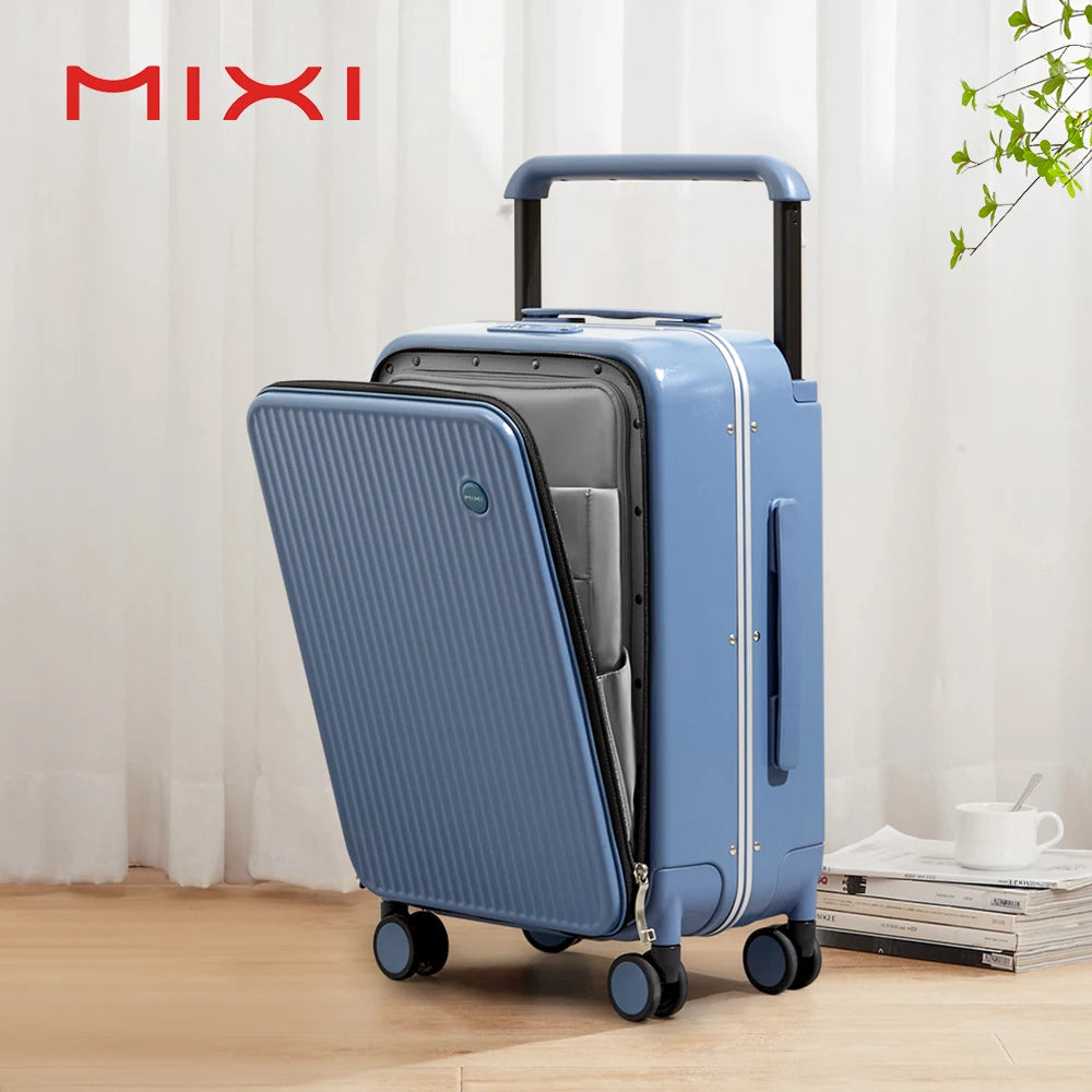Mixi Front Laptop Pocket Carry On Luggage With Wide Handle