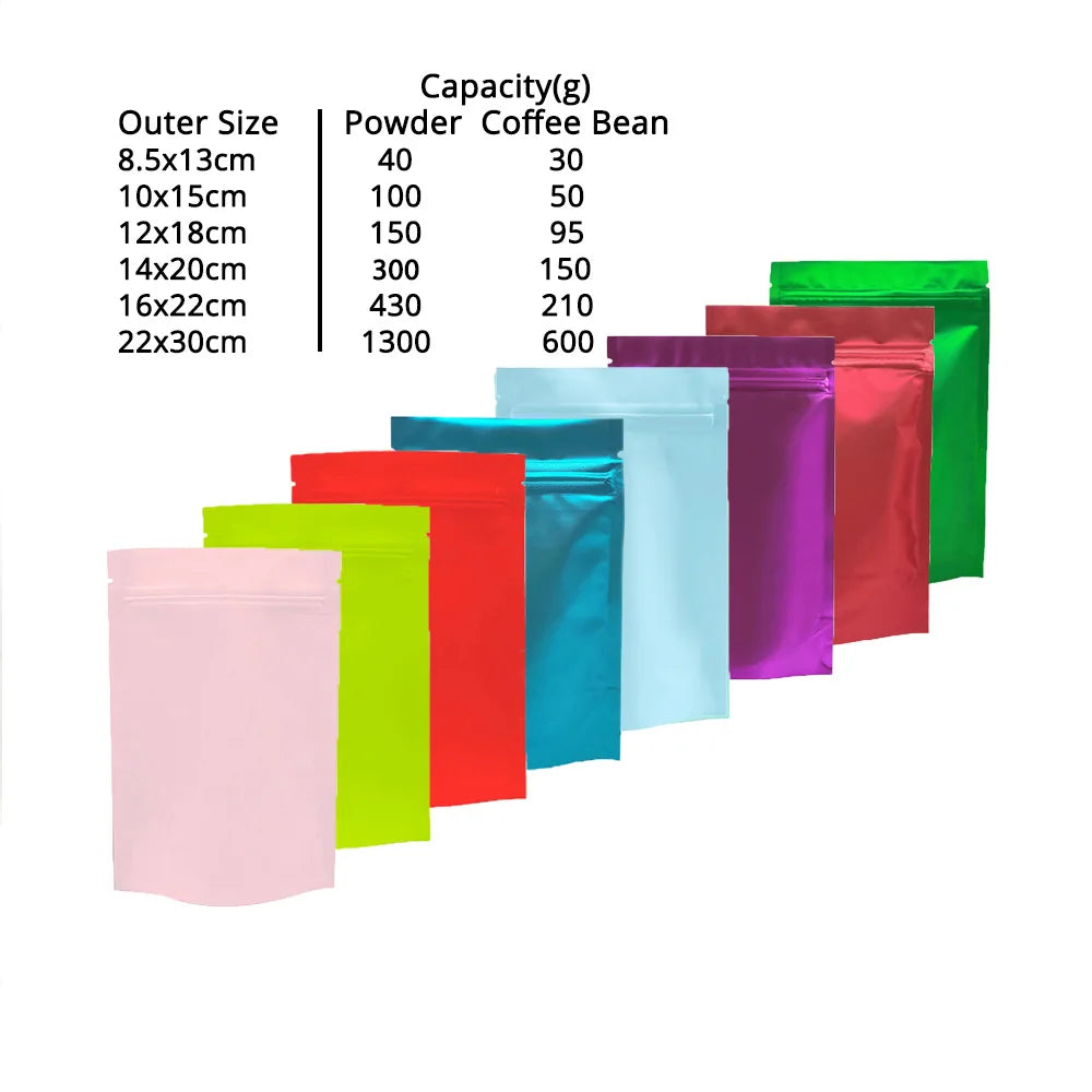 VoluPack Matte Black Stand Up Mylar Bags 100pcs Smell Proof
