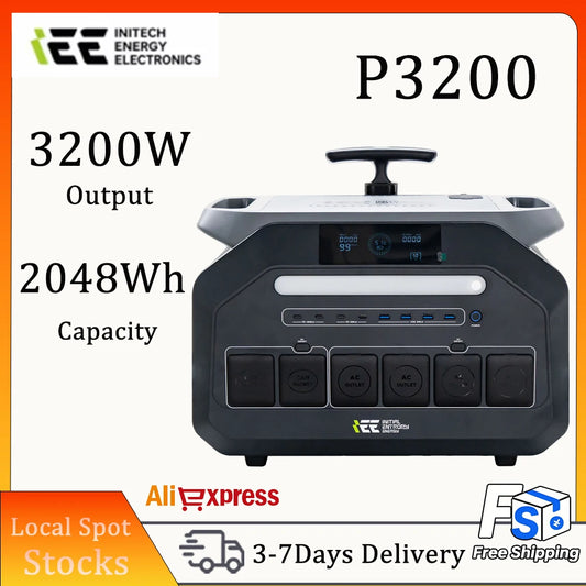 Iee P3200 Portable Power Station 2048Wh 3200W Pure Sine Wave Backup