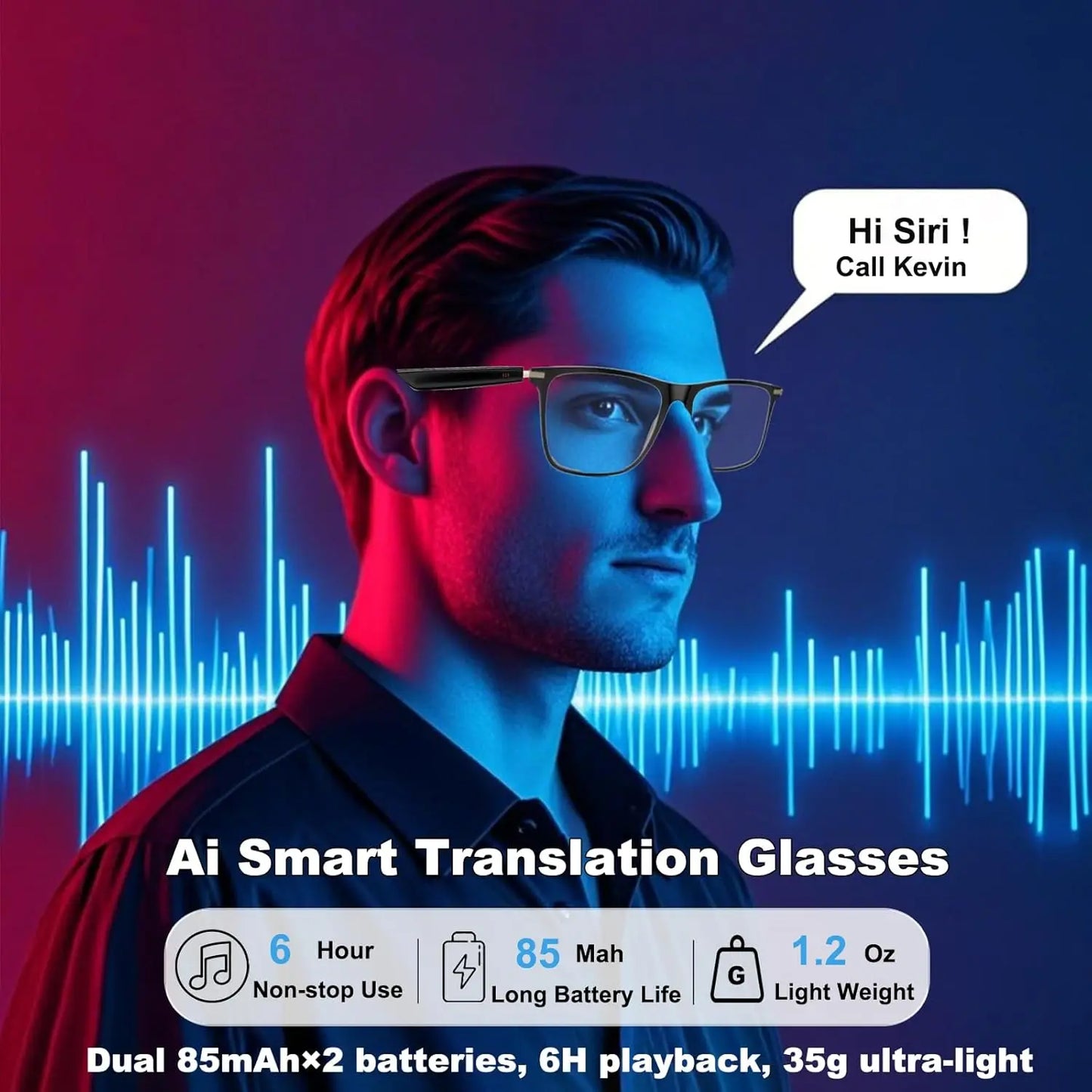 Giinova AI Translation Glasses Photochromic Lenses Real Time 160 Languages