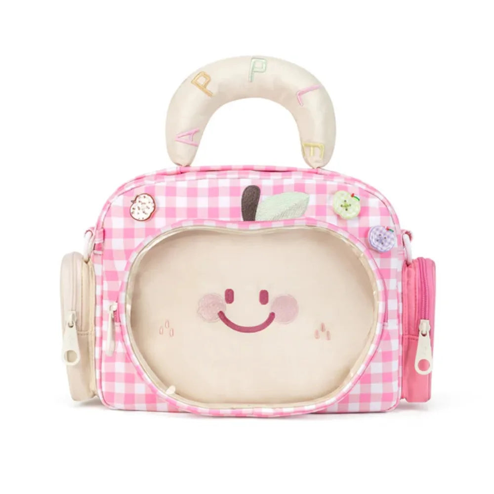 Kabaqoo Transparent Apple Design School Backpack With Zipper Closure