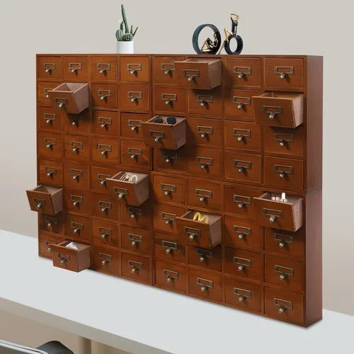 Bymaocar Pine Wood Tabletop Storage Cabinet for Home Office Craft