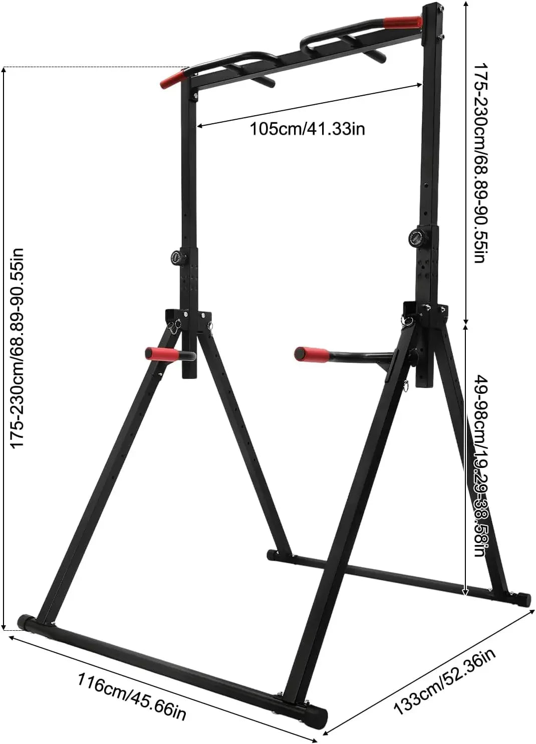 Foldable Power Tower Dip Station With Triangular Pull Up Bar