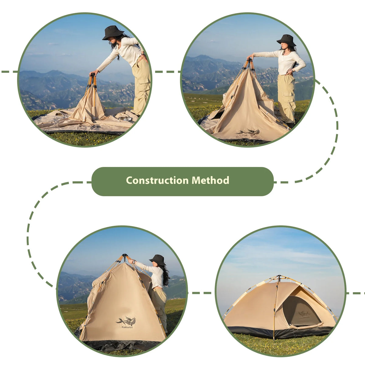 Pakicetus Instant Pop Up Dome Tent For Camping Outdoors