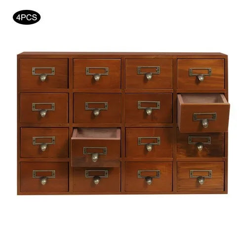 Bymaocar Pine Wood Tabletop Storage Cabinet for Home Office Craft
