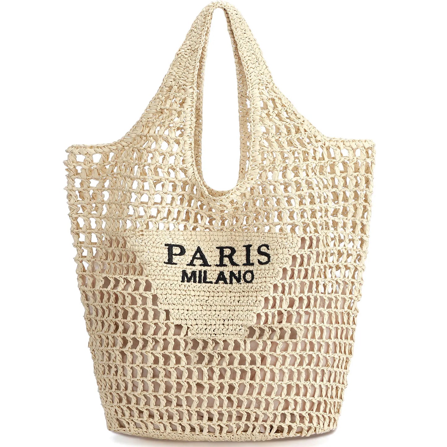 Hatisan Straw Beach Tote Bag For Women Handmade Woven Bag