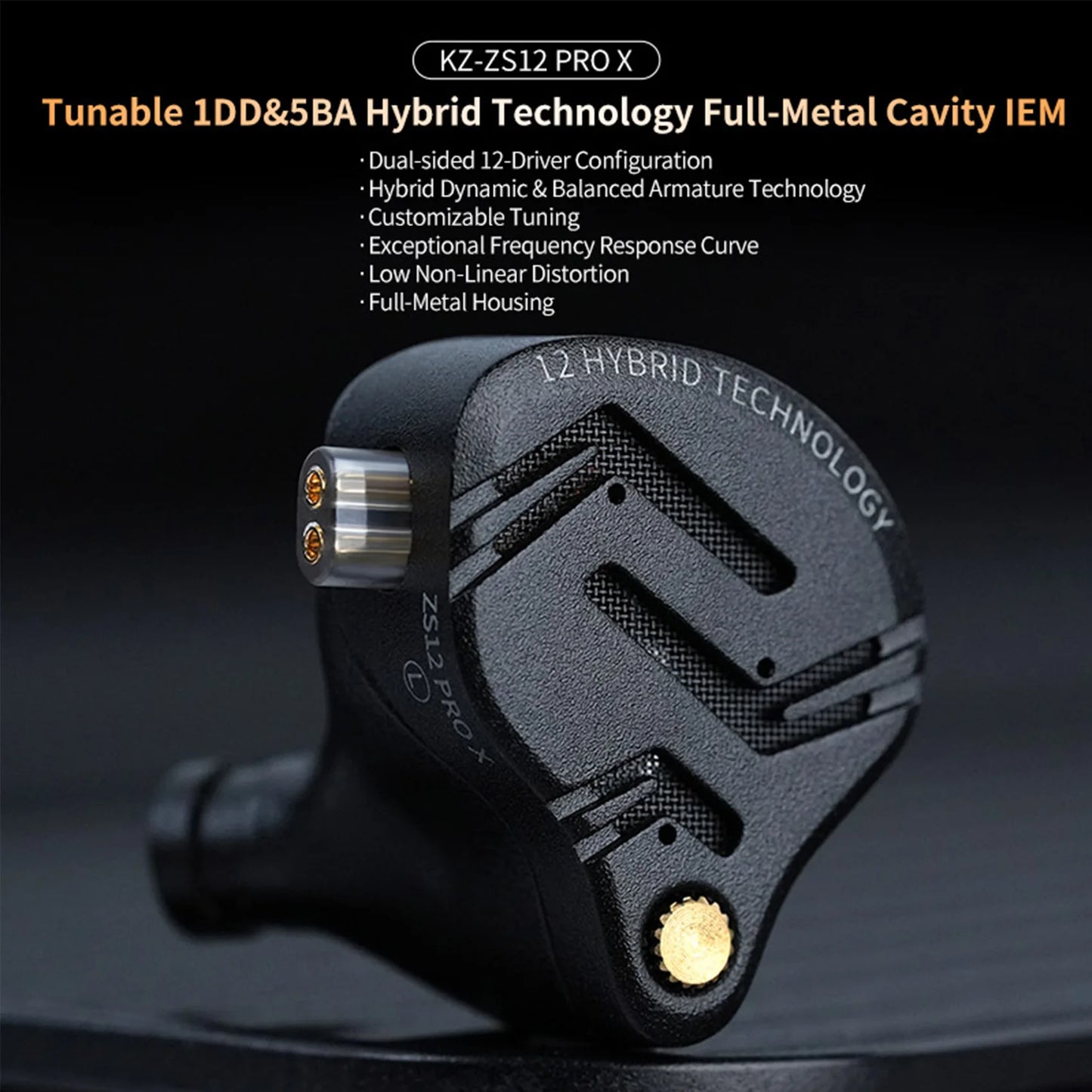 KZ ZS12 PRO X Hybrid IEM Earphones with 2PIN Cable