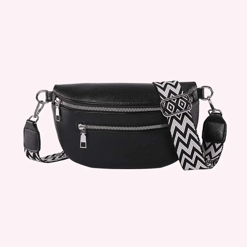 Shunmaii Women Crossbody Bag With Wide Strap Retro Fanny Pack