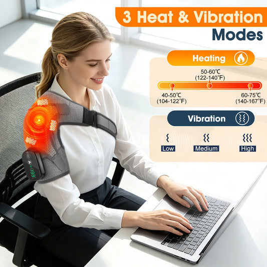 Hailicare Electric Vibration Heated Shoulder Massager With Smart LED Display And Cordless Design