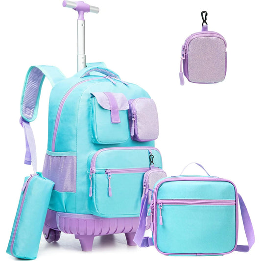 MYHSBYO Rolling Backpack For School Girls With Wheels