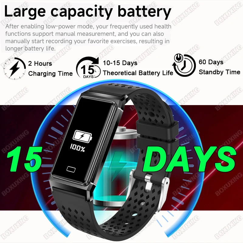 Fitness Tracker Smart Bracelet IPX8 Waterproof Touch Screen Health Monitor