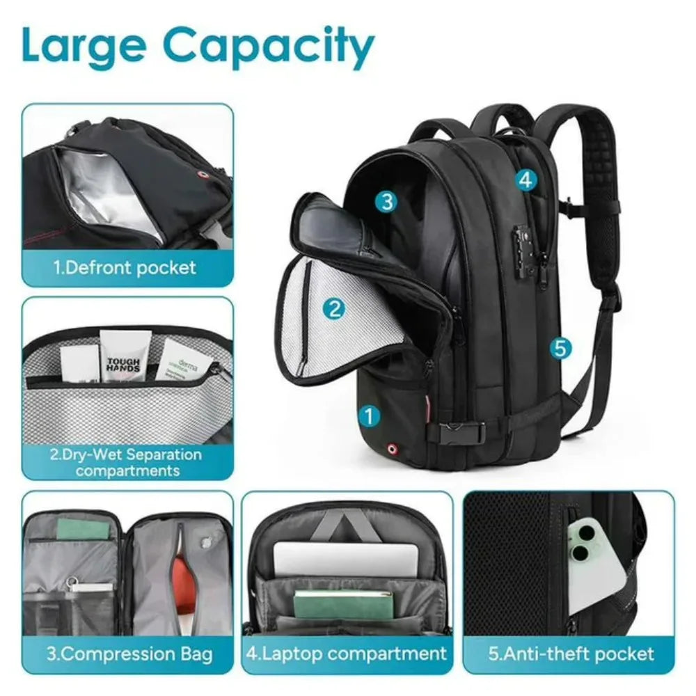 Kabaqoo Expandable Vacuum Compression Travel Backpack With Pump