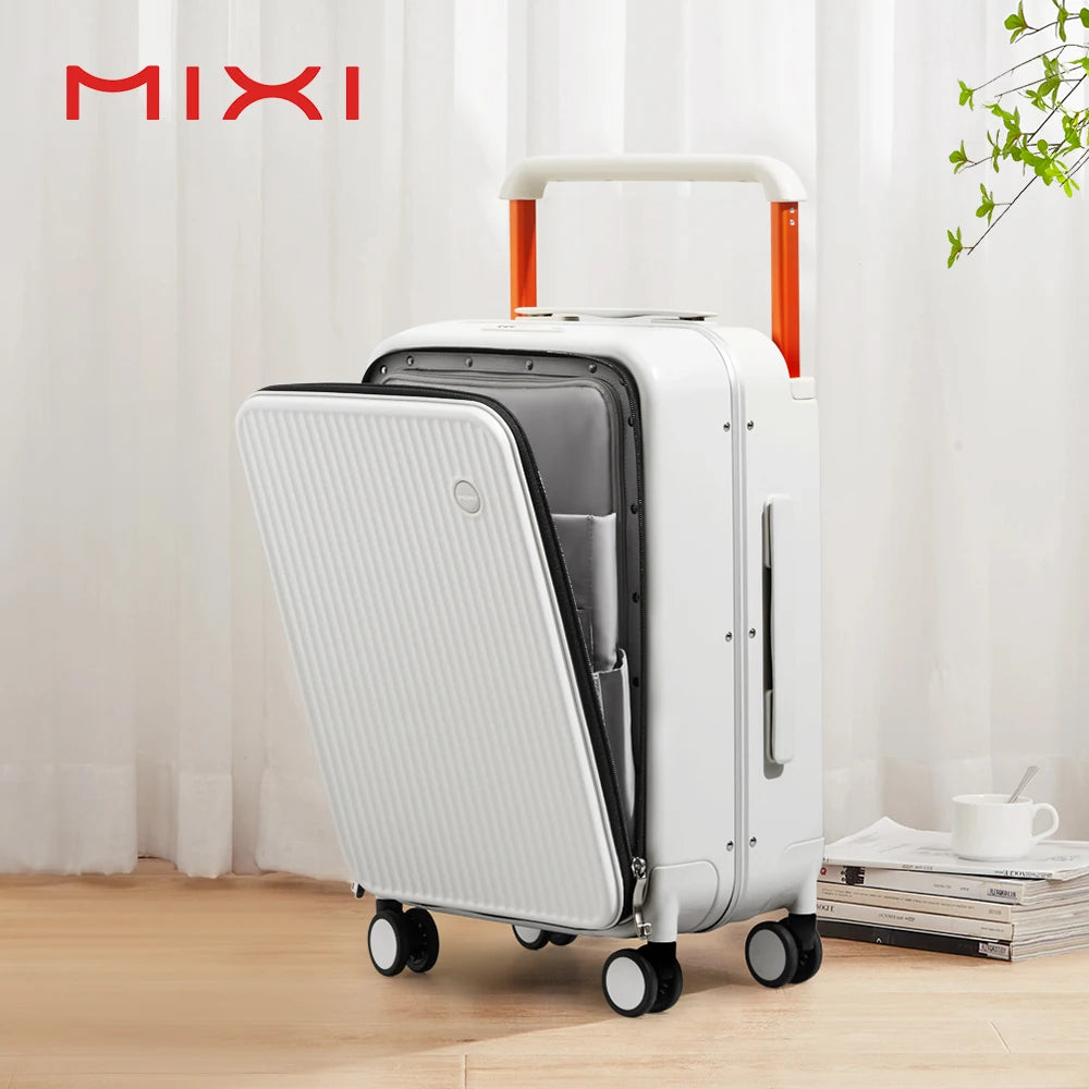 Mixi Front Laptop Pocket Carry On Luggage With Wide Handle
