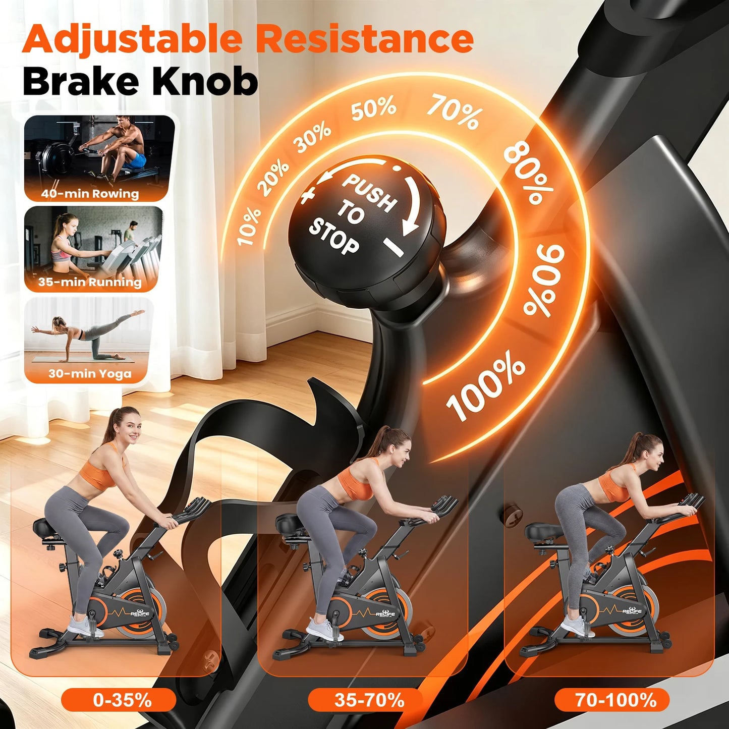 Indoor Cycling Bike Silent Belt Drive With Adjustable Resistance LCD Monitor