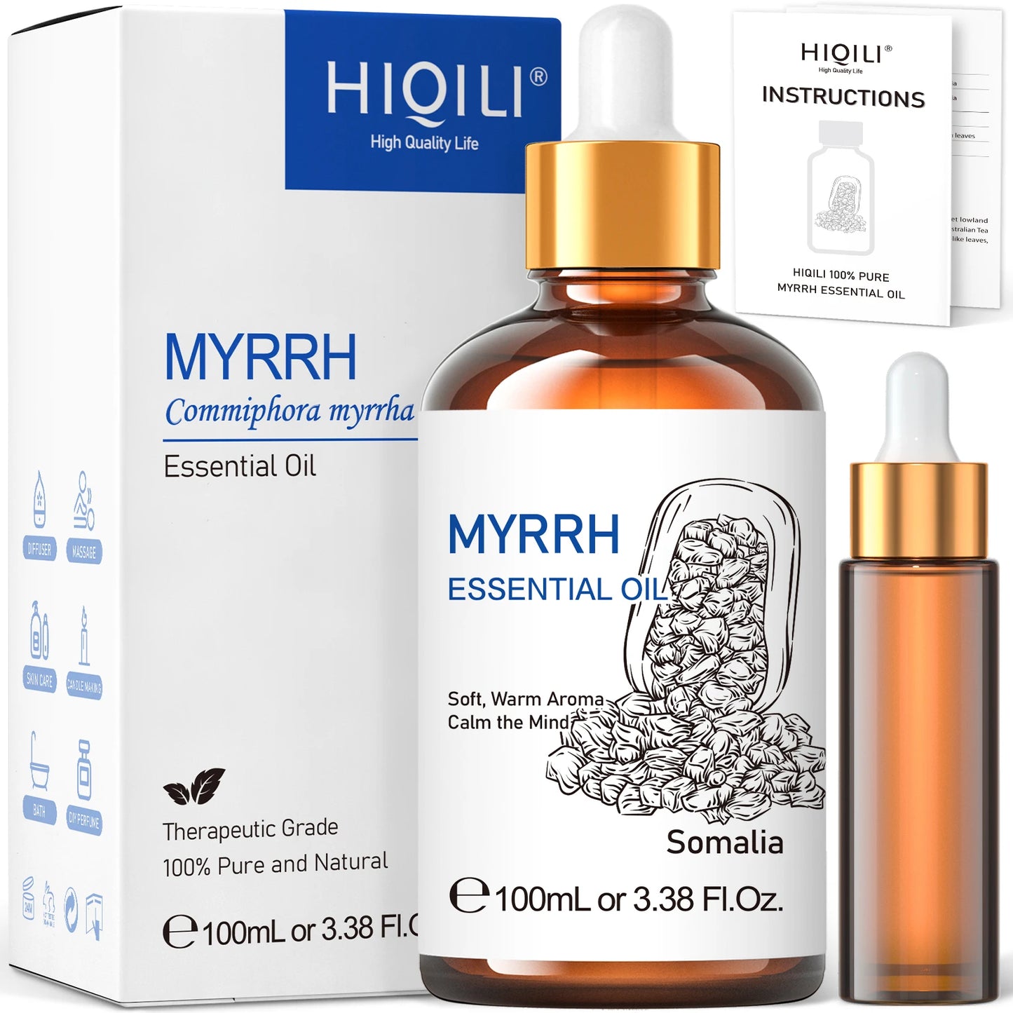 HIQILI Myrrh Essential Oil Pure For Aromatherapy Diffusers